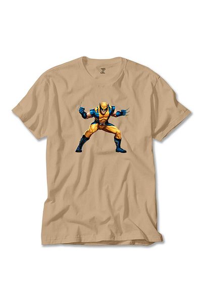 Z zepplin Κρεμ μπλουζάκι με πορτρέτο Wolverine