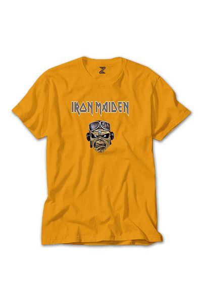 Z zepplin Κίτρινο T-shirt με μοτίβο Iron Maiden Zombie Face