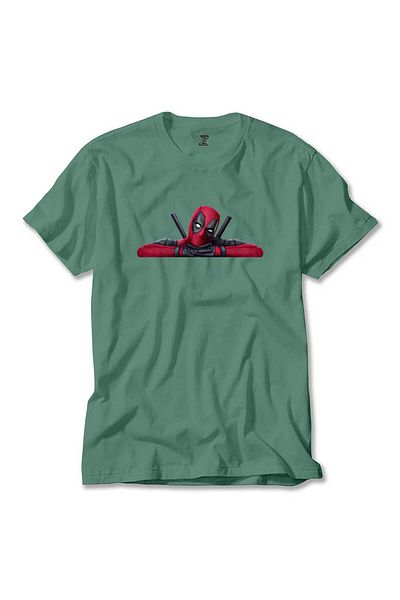 Z zepplin Πράσινο μπλουζάκι με σχέδια Deadpool Comics