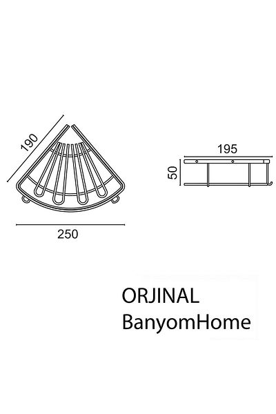 ÇELİK BANYO Suport pentru șampon din oțel inoxidabil Peak 1 19x19 cm Raft pentru baie