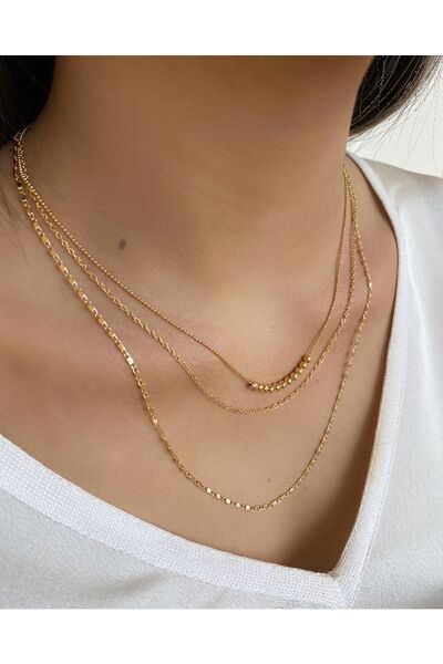 takıtarzım قلادة ذهبية مكونة من 3 قطع