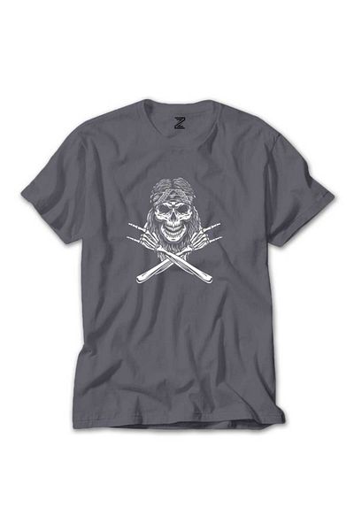 Z zepplin Μπλουζάκι Cowboy Rock N Roll - Grey Skull