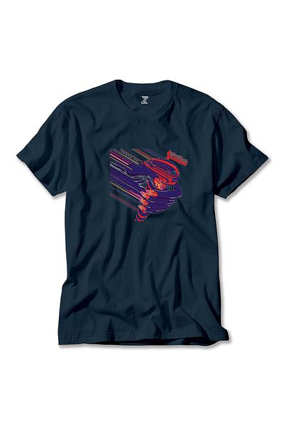 Z zepplin T-shirt Judas Priest Turbo - Navy Blue