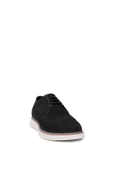 Ayakkabı Fuarı Elit 24YNbl1062N - Ανδρικά μαύρα παπούτσια casual από γνήσιο δέρμα