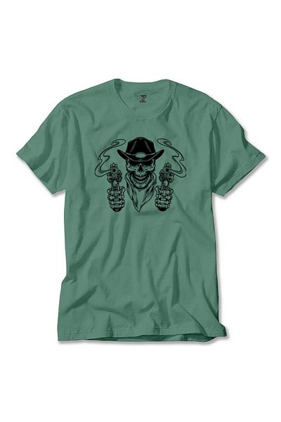 Z zepplin Πράσινο μπλουζάκι Cowboy Skull Bandana