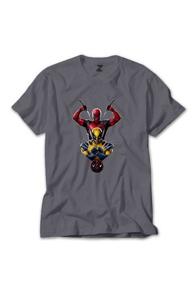 Z zepplin Deadpool Wolverine Warriors - Γκρι T-Shirt