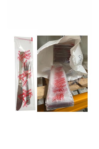 figanlar ambalaj 1 Kg 1000 Pieces of Bon Appetit Printed Serving Bag - Cutlery