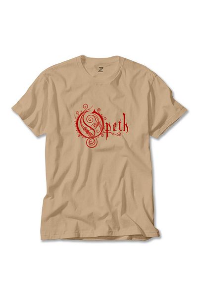 Z zepplin Κρεμ μπλουζάκι Opeth Red Text