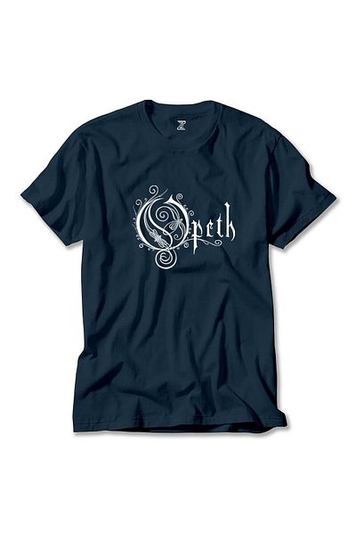 Z zepplin Μπλουζάκι με μοτίβο με λογότυπο Opeth σε λευκό και μπλε ναυτικό