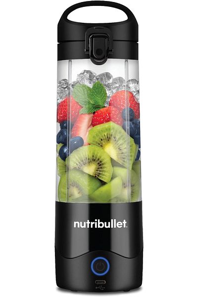 Nutribullet خلاط محمول 475 مل لمخفوق البروتين والعصائر والفواكه المجمدة والثلج، أسود
