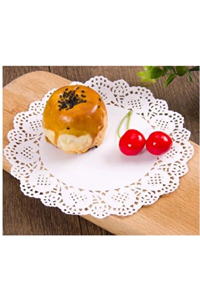 adin tasarım Dantel Pasta Altlığı 100lü 18 Cm Yuvarlak Tabak Pasta Muffin Kek...