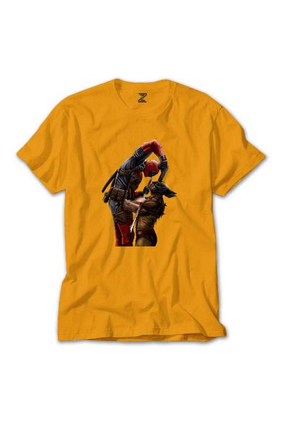 Z zepplin Κίτρινο μπλουζάκι με σχέδιο Deadpool Wolverine