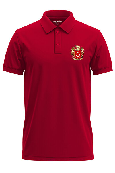 WİDİ Imprimat cu lup cu steagul Turciei și Turciei - Tricou cu gât polo, 100%...