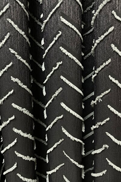 Cortibo Harmony Series Anthracite & Light Gray Tufted Background Curtain - 3 Close to 1 Pleat