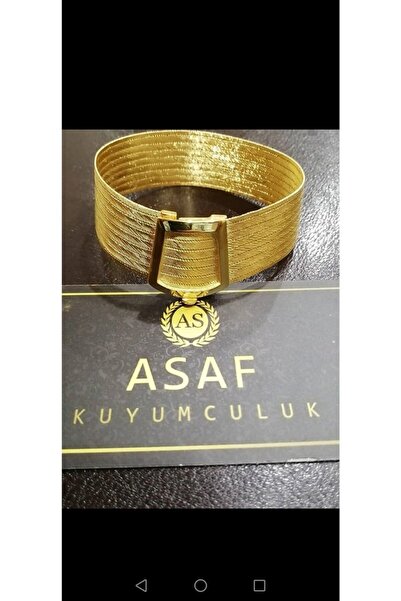 asaf kuyumculuk Trabzon Hasırı 9 Sıra Gümüş Altın Kaplama Bileklik