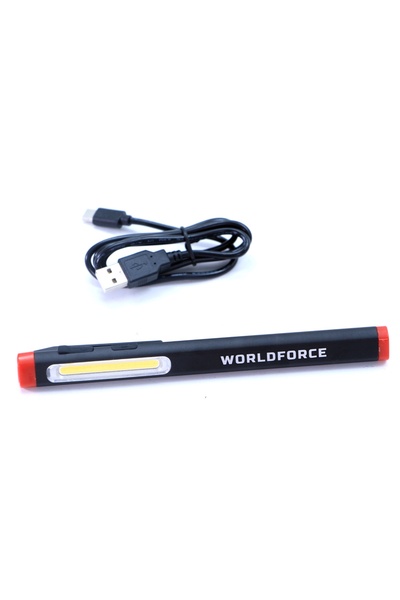 Worldforce 300LM KALEM TİPİ LED FENER  ŞARJLI COB+JİNGRUİ LED 650mAh Oto Ekspertiz Lambası
