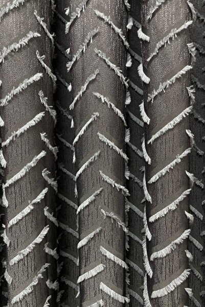 Cortibo Harmony Series Anthracite & Gray Tufted Background Curtain - 3 Close to 1 Pleat