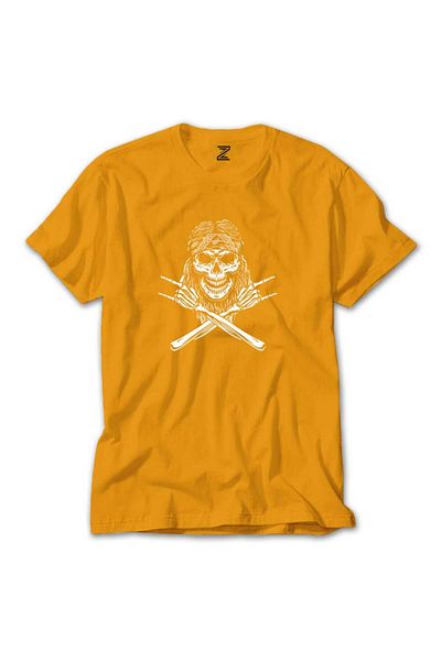 Z zepplin Rock N Roll Cowboy - Yellow Skull T-shirt