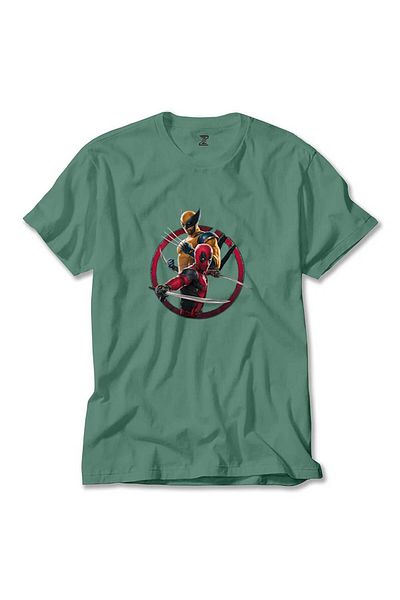 Z zepplin Deadpool Wolverine - Πράσινη ταινία T-Shirt