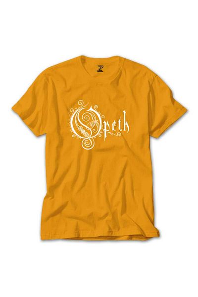 Z zepplin Λευκό κίτρινο μπλουζάκι με λογότυπο Opeth