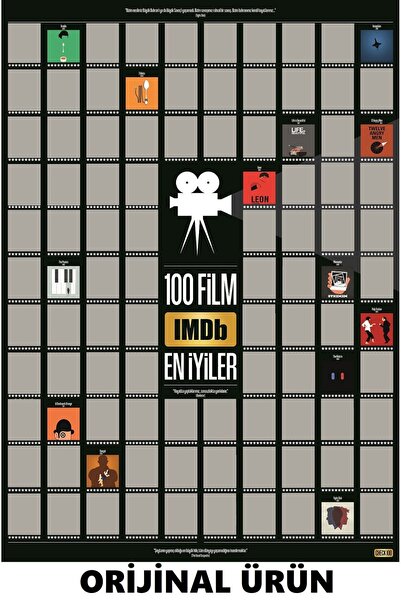 Check100 IMDb TOP 100 Kazıkazan Film Posteri, Kazınabilir Poster, En İyi 100 IMDb Filmi, Kolayca Kazınabilir