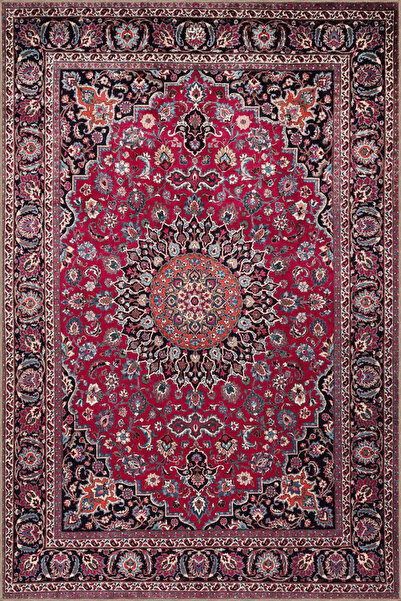 Rugs Modern Halı Kırmızı Temalı Çok Renkli Geleneksel Motif Etnik Desenli Vin...