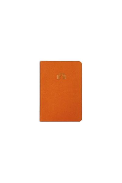 KESKİN COLOR Orange Striped Thermo Leather Notebook Charm - 9x14 Hardcover