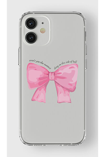 moonset Iphone 12 Mini Uyumlu Fiyonk Tasarımlı Baskılı Şeffaf Telefon Kılıfı