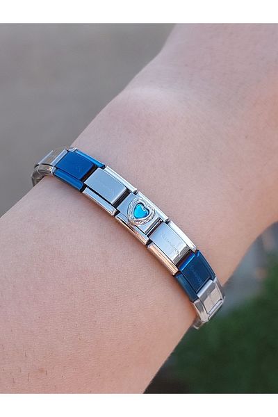 RoseCo00 Italian Charm Steel Combination Bracelet