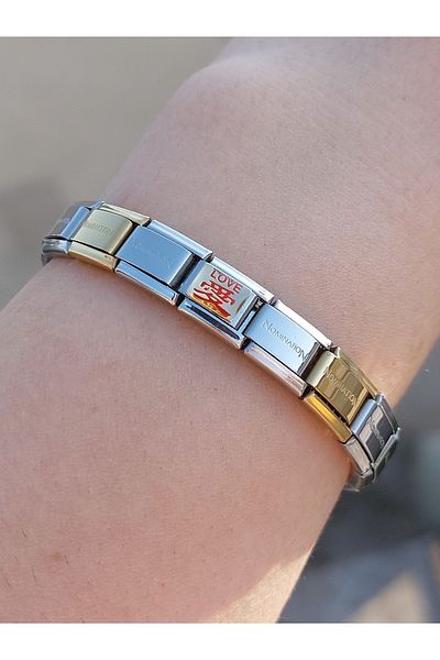 RoseCo00 Italian Charm Steel Combination Bracelet
