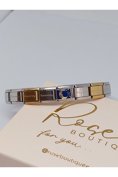 RoseCo00 Italian Charm Steel Combination Bracelet