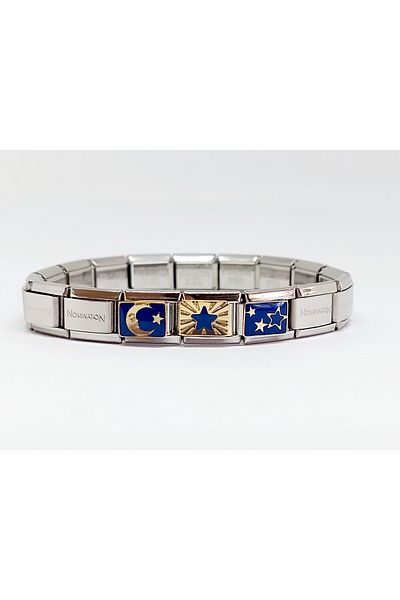 RoseCo00 Italian Charm Steel Combination Bracelet