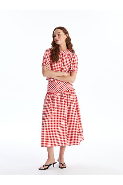 LC Waikiki Plaid Patterned Women's Standard Fit Skirt