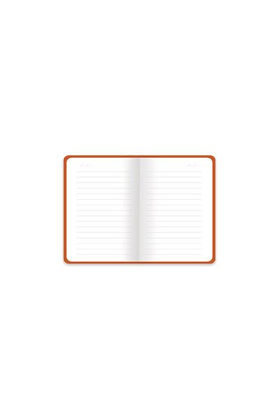KESKİN COLOR Orange Striped Thermo Leather Notebook Charm - 9x14 Hardcover