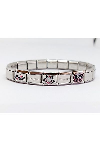 RoseCo00 Italian Charm Steel Combination Bracelet