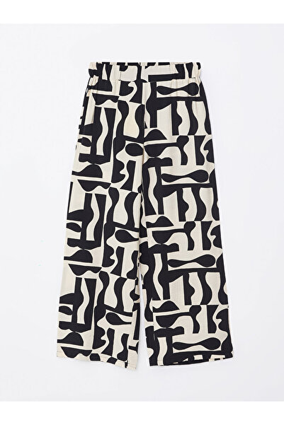 LC Waikiki Mintás széles szárú - elasztikus derékú női nadrág