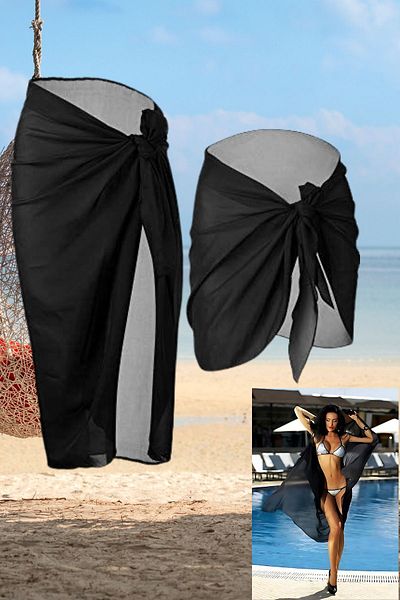 Anastasia Underwear Set pareo de plajă de vară, scurt și lung, din țesătură din tul din jerseu - 66023ST