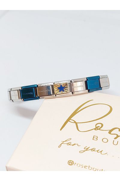 RoseCo00 Italian Charm Steel Combination Bracelet