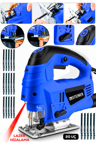 STEİNER Alman 4600 W Lazerli Sjs Metal Şanzuman 6 Kademe Devirli Pandül Ayarlı Dekupaj Testere Makinesi 20Uç