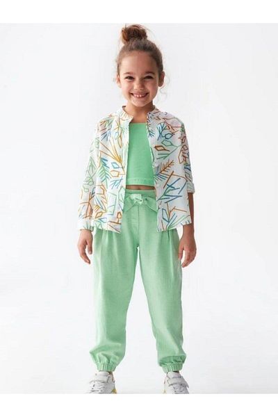 NK Linen Patterned Cotton Girl's Shirt