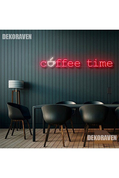 dekoraven Coffe Time Neon Tabela Dekoratif Aydınlatma (85x10)