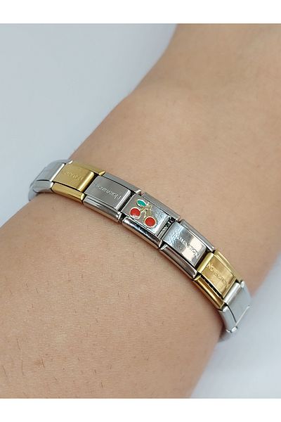 RoseCo00 Italian Charm Steel Combination Bracelet