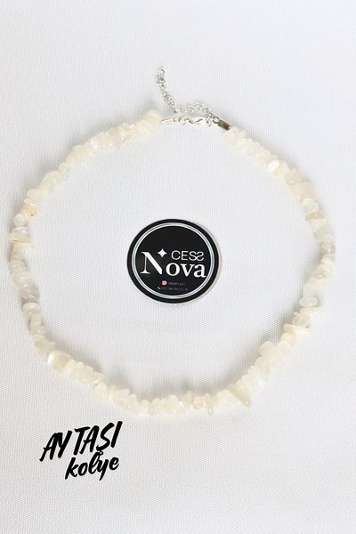 CessNova Natural Moon Stone Necklace - Certified and Zodiac Stone 42-44 Cm