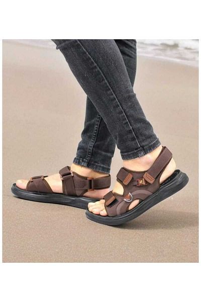 DÜNYA MAĞAZA Ανδρικά σανδάλια Foxter New Sport Anatomical Brown - Ραμμένα