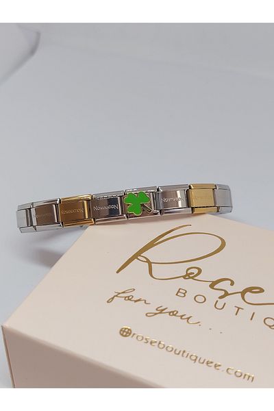 RoseCo00 Italian Charm Steel Combination Bracelet