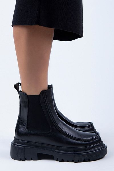 Manijero Cizme negre pentru femei Agnes, din piele naturală, cu elastic dublu