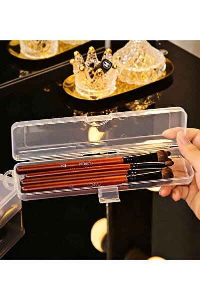 Genel Markalar İki Adet Şeffaf Makyaj Organizer Kutusu Diş Fırça Kutusu Çok Amaçlı Düzenleyici Kutu