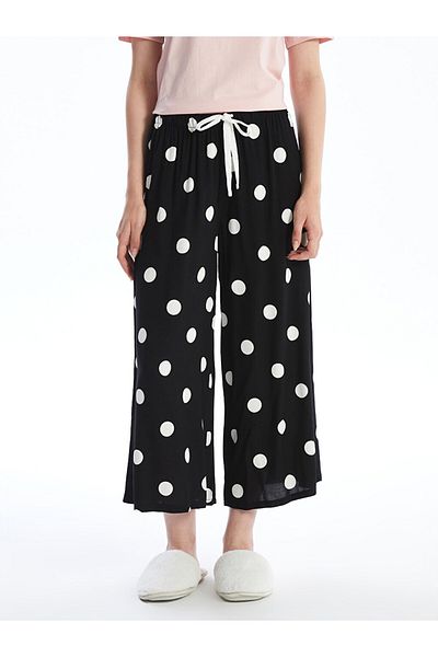 LC Waikiki Polka Dot Capri-Pyjamahose für Damen – elastische Taille