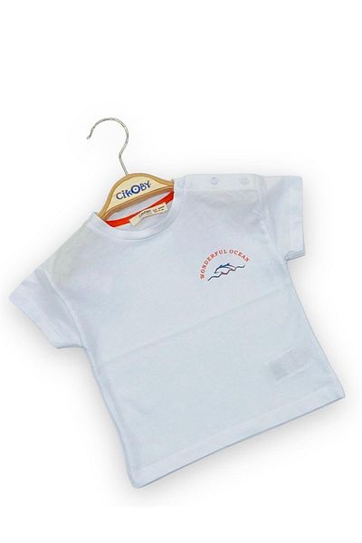 Çikoby Baby Boy Wonderful Ocean Written Cotton T-shirt