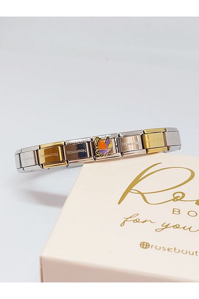 RoseCo00 Italian Charm Steel Combination Bracelet